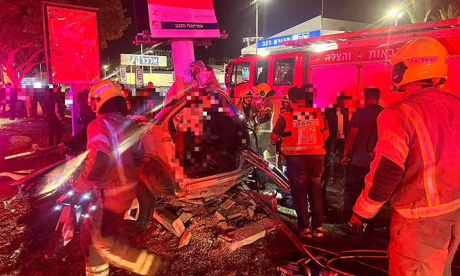 مصرع شاب عربي في حادث اصطدام سيارة بعمود في بئر السبع